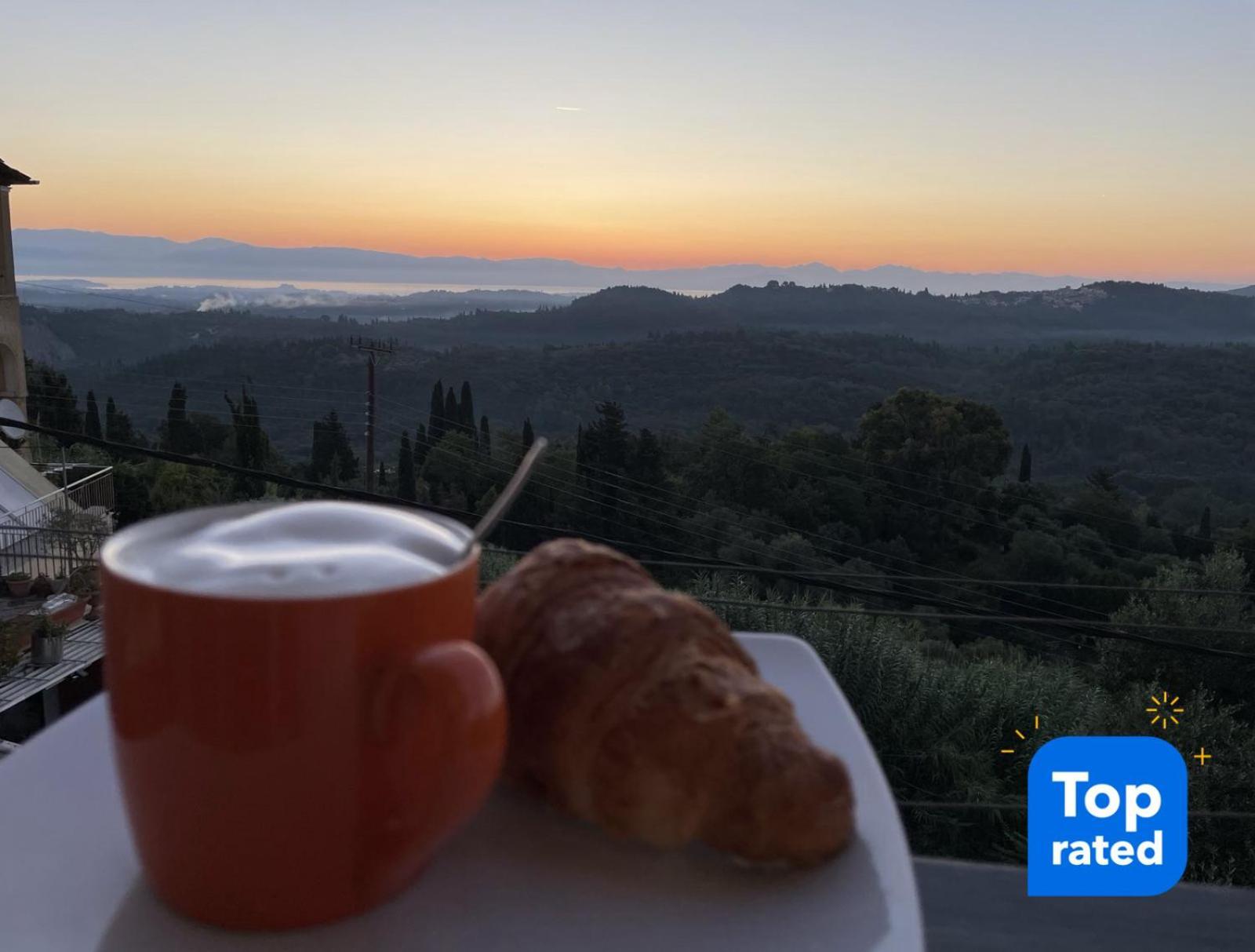 Schoenes Familienappartement In Pelekas, Corfu Mit Meerblick المظهر الخارجي الصورة